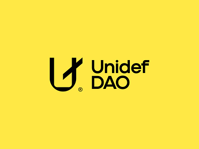 Logo Unidef DAO bold branding crypto logo logotype monogram simple u
