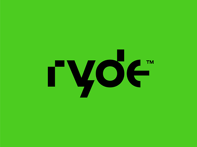 ryde bold bolt branding logo logotype monogram simple