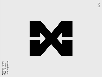 MX arrow arrows bold design icon logo logotype m monogram mx simple x xm