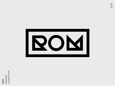 Rom bold design icon logo logotype monogram rom simple triangle