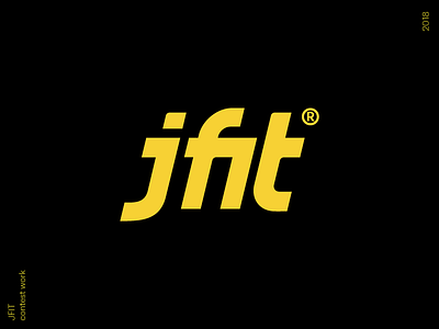 jfit bold design fit fitness icon logo logotype monogram simple sport