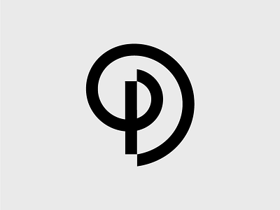 P Monogram bold design icon logo logotype monogram p simple spiral