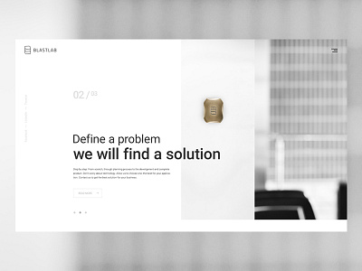 BlastLab beacon design layout minimal tech technology ui web website