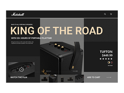 Marshall Speaker Concept branding ui web design website