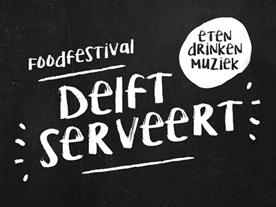 Delft Serveert chalk marker chalkboard food foodfestival graphic design logo minimalist pixels en kruimels simple visual design visual identity