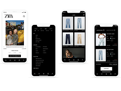 Zara Mobile App - UX Redesign app branding case study design graphic design illustration logo mobile mobile app redesign typography ui ux vector