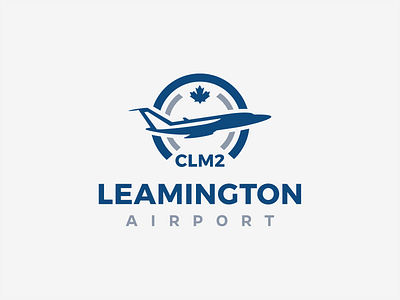 Logo for municipal airport in Leamington, ON Canada airplane airport aviation logo logotype