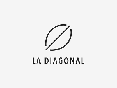 Unused logo proposal for La Diagonal cafe design diagonal logo