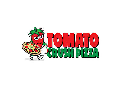 Logo for TomatoCrush Pizza illustration logo logodesig logotype pizza