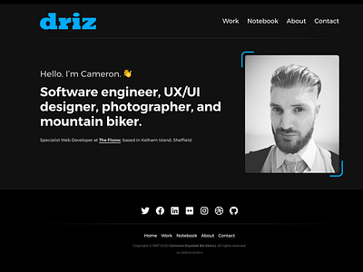 driz.co.uk 2020 personal portfolio web website