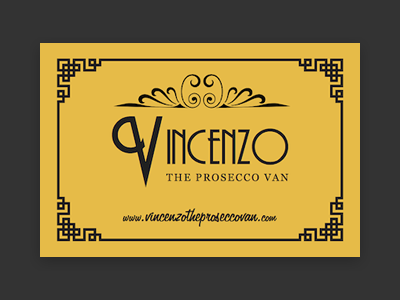 Vincenzo the Prosecco Van branding business card logo