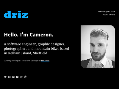 driz.co.uk 2019 design portfolio ui web website