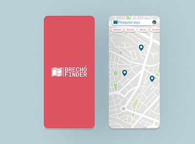 Brechó Finder - UI Project app branding collaborative map design logo map thrift shop thrift store ui