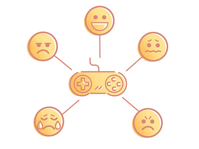 Game Player's Emotion controller emoji emojis emotion expression illustration reactions vector