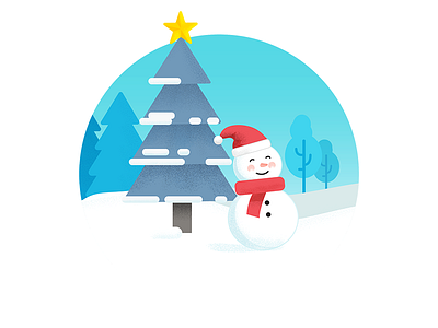 Jolly Christmas christmas illustration snow snowman texture tree