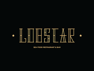 LOBSTAR Wordmark branding illustration lobster logo design restaurant star typeface