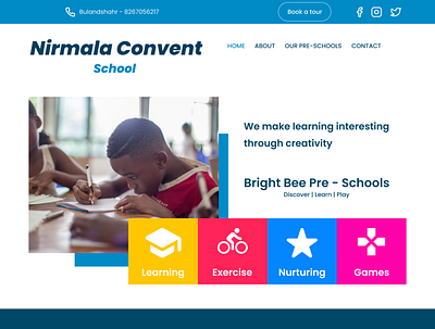 Nirmala Convent School (Landing Page) app design attractive attractive design design figma illustration logo logo design ui uiux