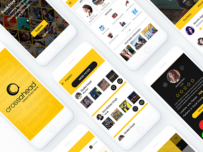 Crossahead - Book/Hire/Explore Artists app application booking design explore logo design mobile product ui ux