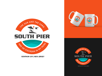 South Pier Logo beach branding club graphic identity logo design logotype ocean summer