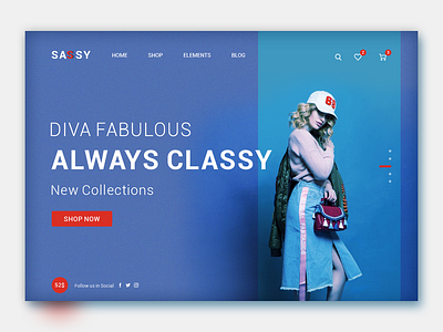 Sassy blue branding design dribbble ecommerce product shopping style typography ui ux web