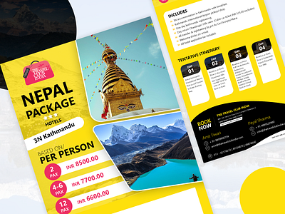 Nepal Package design graphic nepal torism tour travel ui