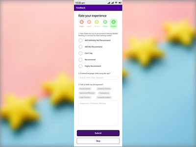 Feedback Screen for Banking App banking design designer feedback figma ui uiux user interface userexperience ux