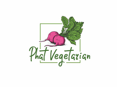 Phat Vegetarian design green logo vector vegetarian