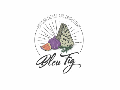 BLEU FIG Artisan Cheese and Charcuterie design logo vector