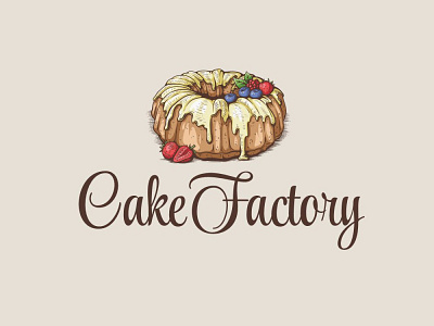 Cake Factory design logo vector