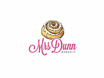 Mrs Dunn Baked It bakery design logo vector