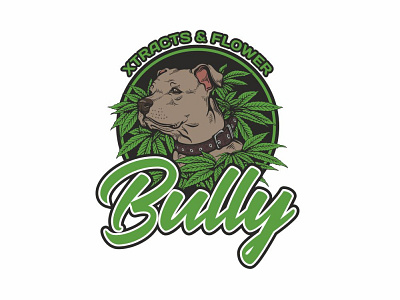 Bully Xtracts & Flower branding design dog illustration logo vector