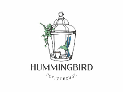 Hummingbird Coffeehouse branding design logo vector