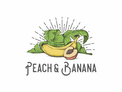 Peach Banana design logo vector