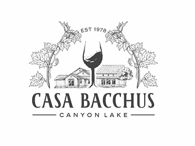 Casa Bacchus design house logo vector vine vintage logo