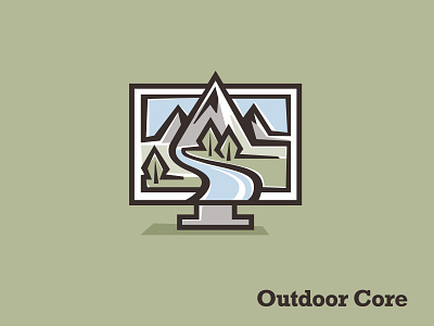 OutdoorCore computer learning logo outdoor scenery