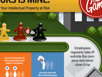 IP Infographic game infographic intellectual property office buildings path