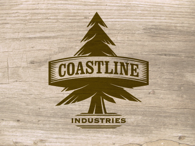 Coastline Industries crest logo pine tree wood