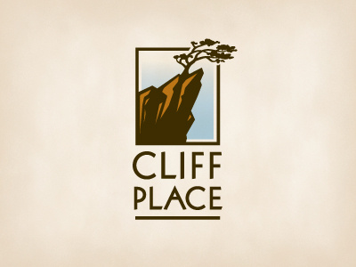 Cliffplace cliff logo rock tree