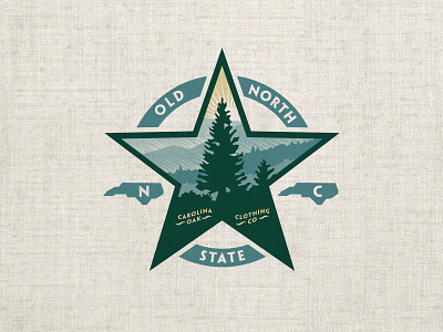 Old North pine tree scenery shirt graphic star