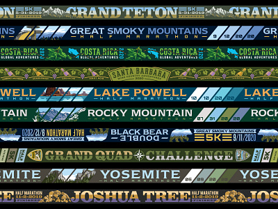 Marathon Medal Ribbons adventure design illustration marathon race ribbons running scenery typography