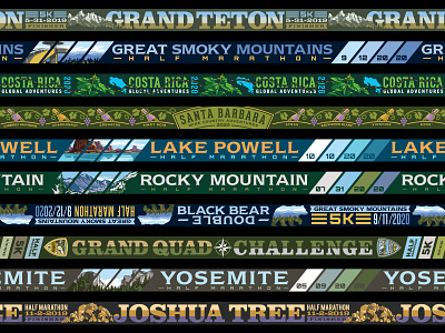 Marathon Medal Ribbons adventure design illustration marathon race ribbons running scenery typography