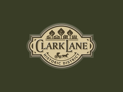 ClarkLane Historic District emblem historic horse logo street trees vintage