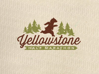 Yellowstone Half Marathon animal bear for sale logo national park pine running trees