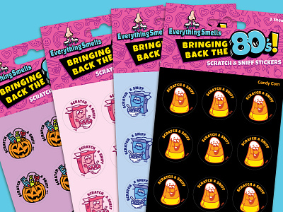 Scratch & Sniff stickers branding fun graphic design halloween illustrations nostalgia package stickers