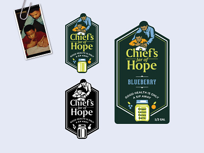 Chief's Jar of Hope food illustration juice label logo packaging
