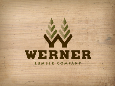 Werner Lumber Company logo lumber pine trees w