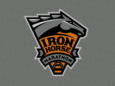 IronHorse emblem horse logo marathon train