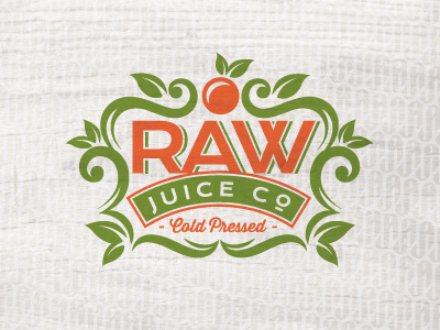 Raw Juice crest fruit juice logo vegetable