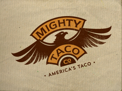 MightyTaco bird eagle logo restaurant taco