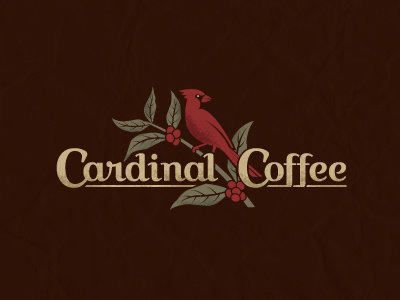 CardinalCoffee ames berry bird cardinal coffee jerron logo tree